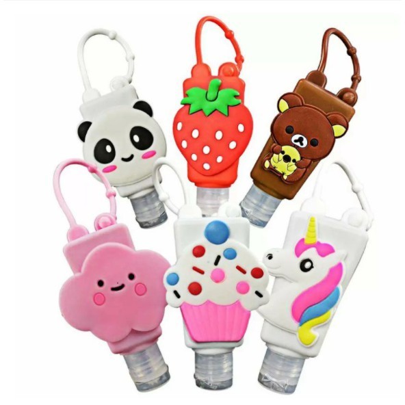 Kit 1-3 Porta álcool gel,frasco, chaveiro de silicone, garrafinha portátil Frasco: Plastico com tampa flipe e 35ml em Oferta na Shopee