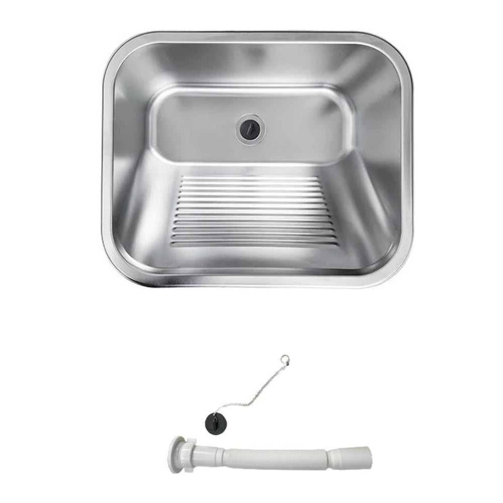 Tanque Lavanderia Aço Inox 201 Belcca 50x45cm Com Válvula e Sifão - TL201-01
 - Home & Living