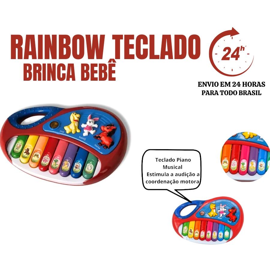 Teclado Musical A Pilha 2 
 AA Rainbow Festa Dos Bichos 