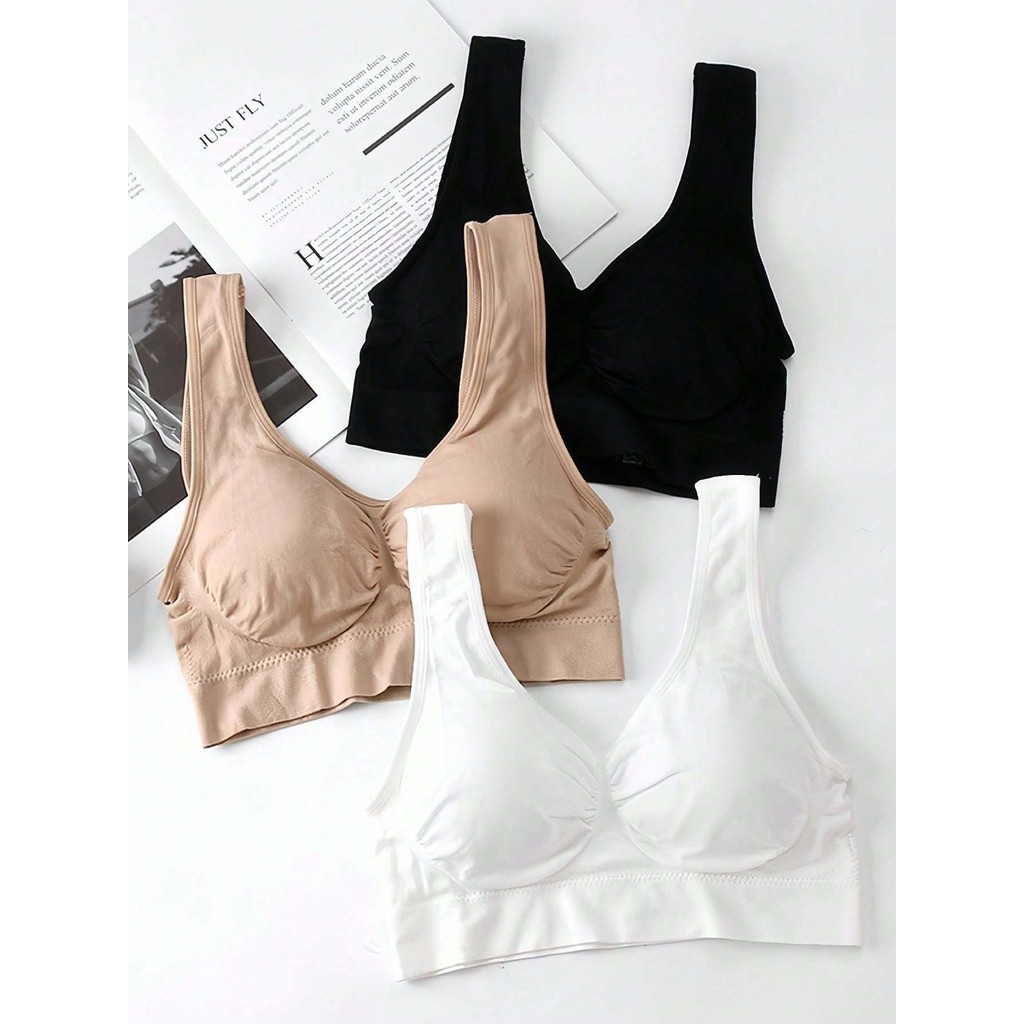 Kit Com 3  Sutiã Top Regata Com Bojo CORES E/OU ESTAMPA SORTIDAS/ALEATÓRIA CAPADOCCI
