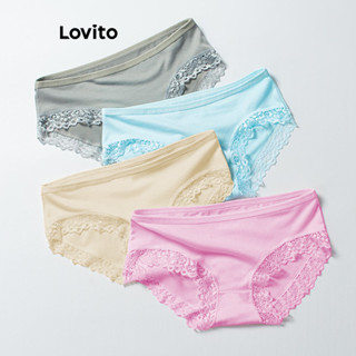 Lovito Calcinhas Elegantes De Renda Lisa Para Mulheres LNL43048