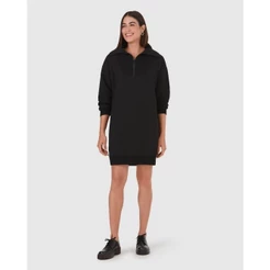 Vestido Feminino Decote Com Zíper Em Moletom Flanelado