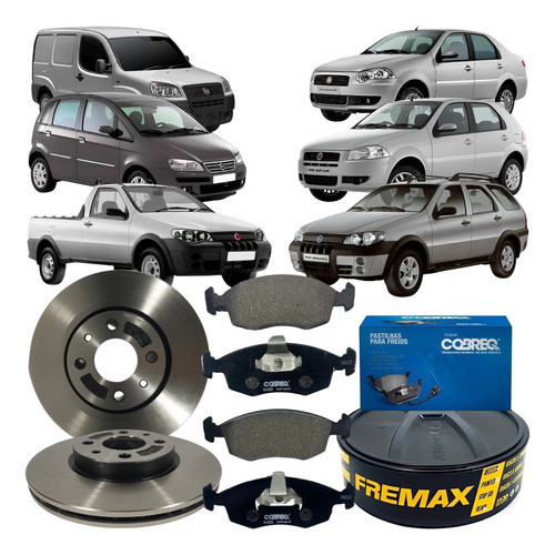 Kit Disco Freio Pastilha Palio Week Idea Doblo 1998 Á 2009 em Oferta na Shopee