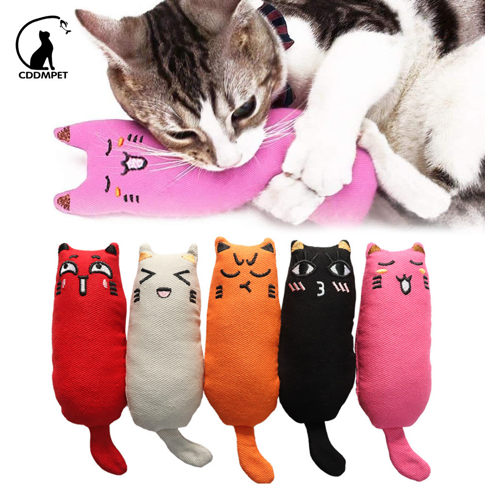Brinquedo De Mastigar Gato De Pelúcia Interativo De Almofada Resistente À Mordida Dentição De Catnip