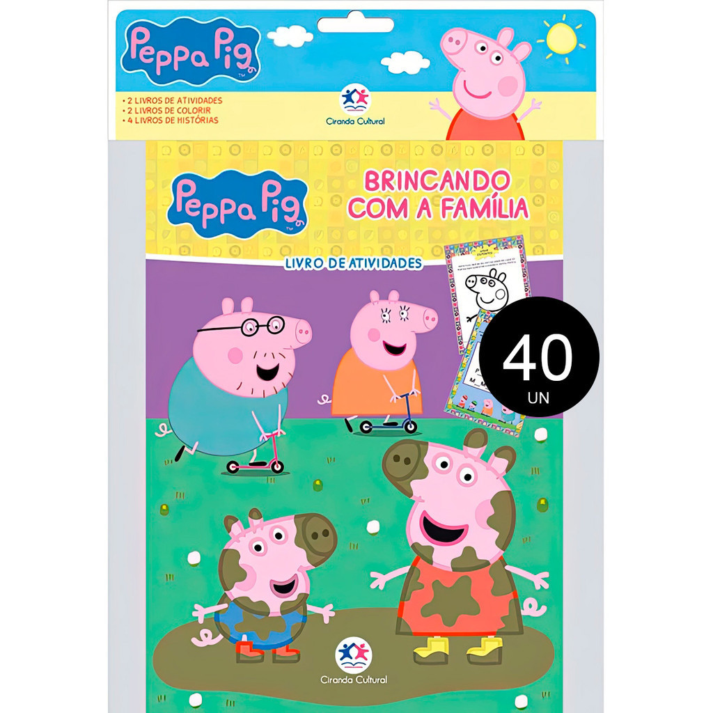 Kit 40 Livrinhos Peppa Pig Lembrancinha de Aniversário Festa Escola Sacolinha | Ciranda Cultural