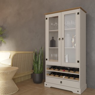 Cristaleira 2 Portas 1 Gaveta com Adega Smile em Oferta na Shopee