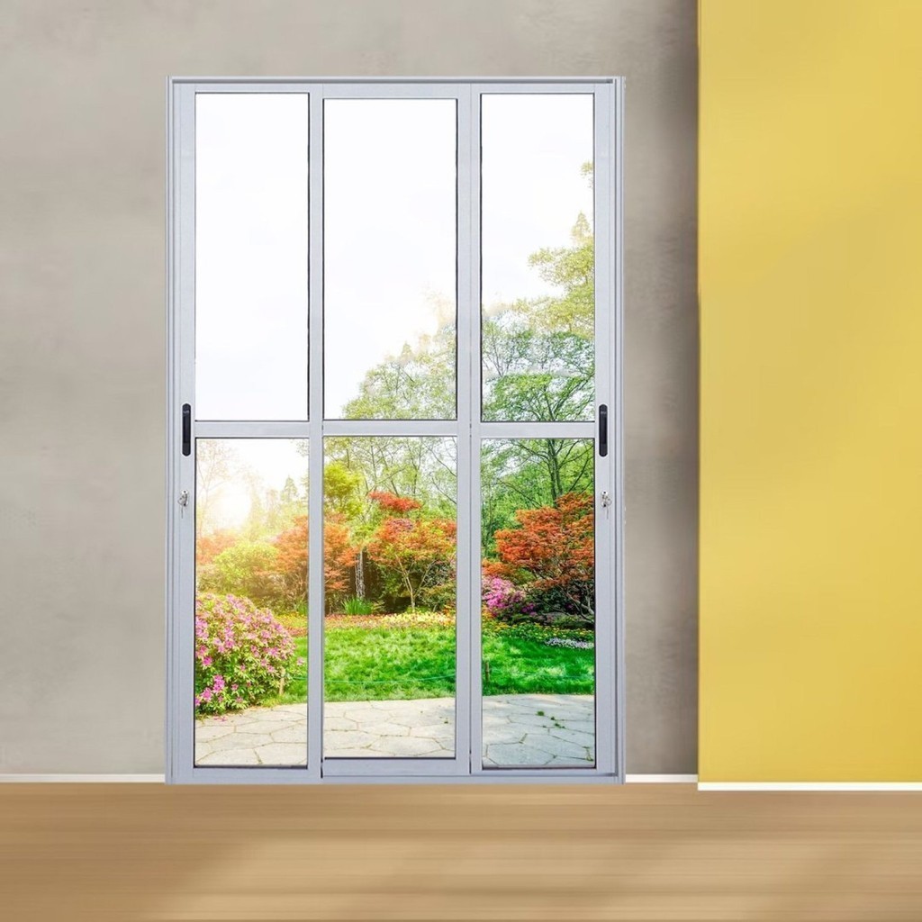 Porta Sacada de Alumínio 3 Folhas Sequenciais Móveis 210 x 150cm Linha 25 Branco - Home & Living