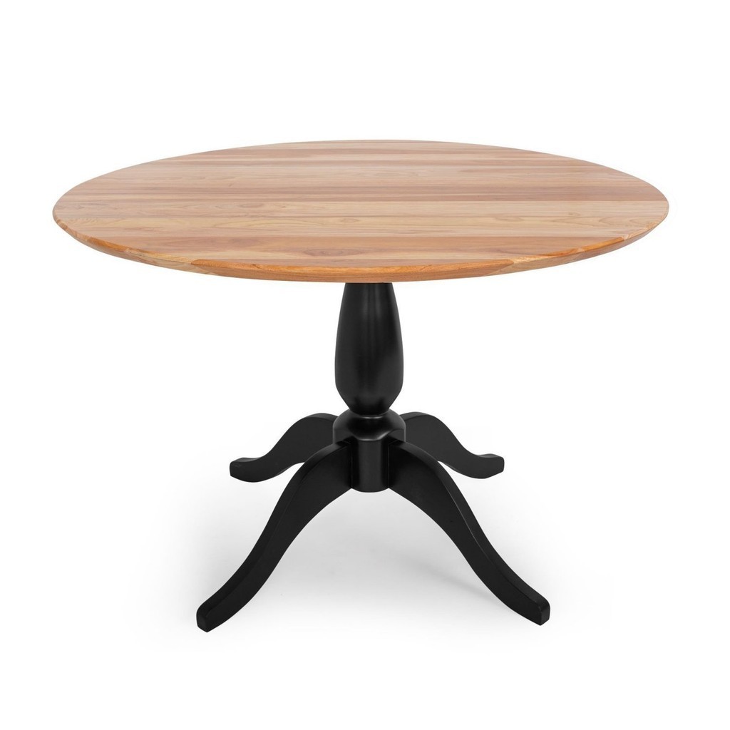 Mesa Redonda Pé Central Milena Preto/Natural em Oferta na Shopee