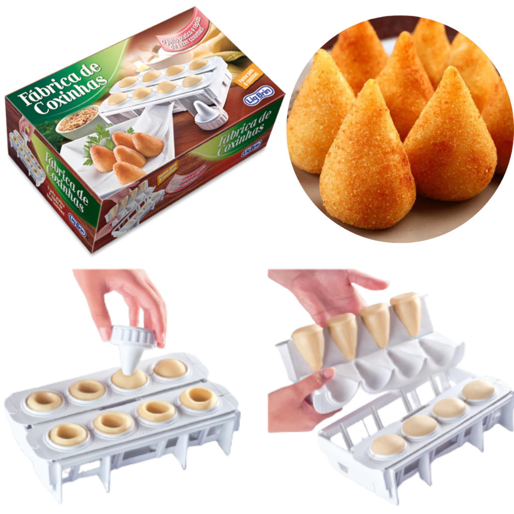 Formas Fábrica de Coxinhas Salgado Modelador 8 Coxinhas Prático em Oferta na Shopee