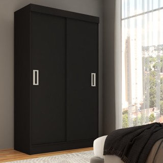 Guarda-Roupa Solteiro Cordoba 2 Portas de Correr Preto - Panorama Móveis em Oferta na Shopee