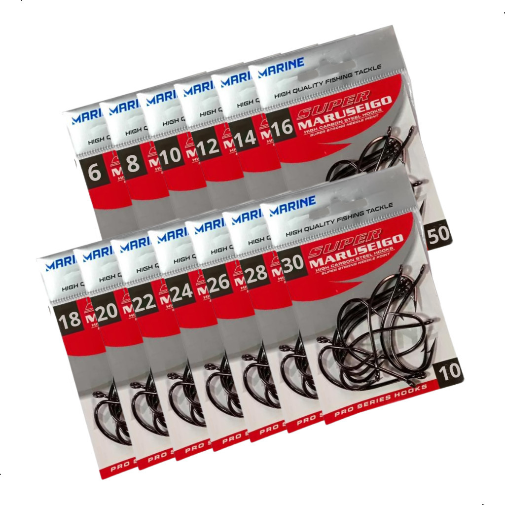 Kit Anzol Marine Sports Super Maruseigo Tamanho 6 Ao 30
