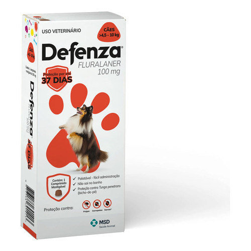 Antipulgas E Carrapatos Defenza Para Cães 4,5-10 Kg 100mg em Oferta na Shopee