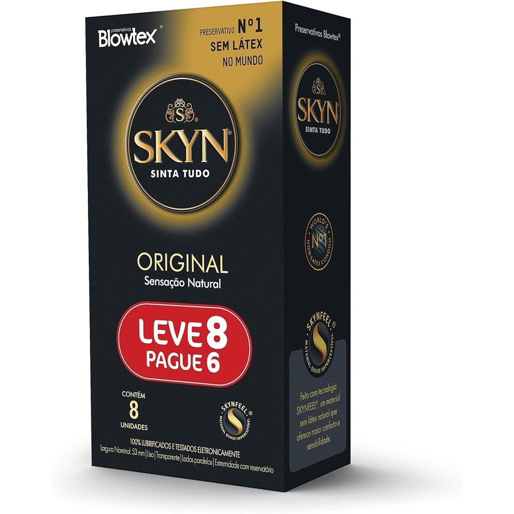 Preservativo Camisinha Blowtex Skyn 8 Unidades (Leve 8 Pague 6) Extra Fino Original