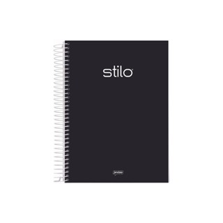 Caderno Espiral Capa Dura Jandaia Preto 10 Materias 160 Fls