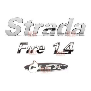 Emblemas Strada Fire 1.4 Flex - 2007 À 2008 em Oferta na Shopee