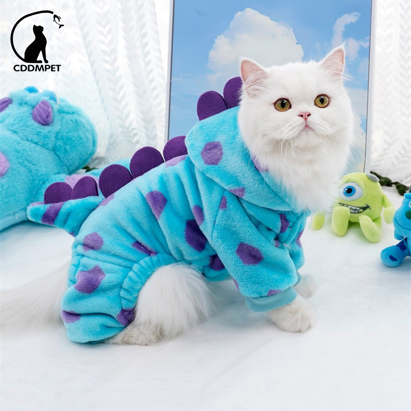 Roupa Cachorro Macacão Para Cães Animado Fofos Estimação De Velo Macio E Quente Gato Pijamas