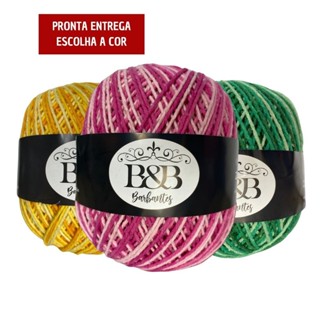 Barbante B&B Fio 6 200g Degradê 226 metros - Flores / Multicolor em Oferta na Shopee