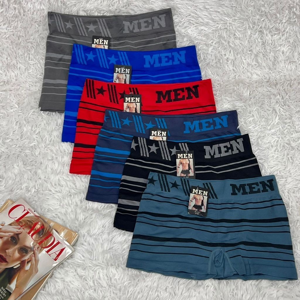 Kit com 6 Peças Cueca Boxer Masculino - Cores Variadas