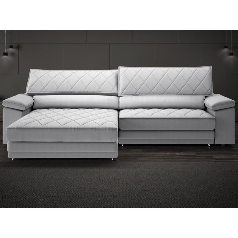 Sofá de Duplo Molejo com Carregador USB, Retrátil e Reclinável Valencia 2,10m Linho Soft Prata- NETSOFAS