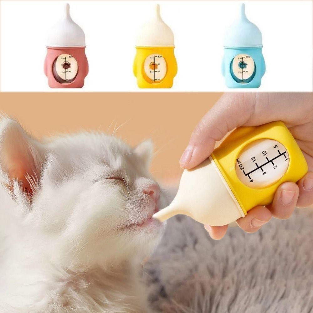 Garrafa De Mamilo Para Gatinhos SHIGONG , Alimentador De Leite Filhotes De Silicone De 20/80ML , Com Mamadeira Em Escala