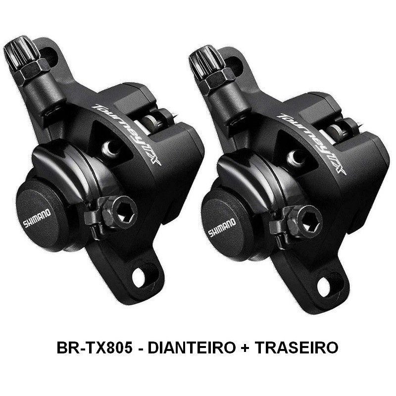 PAR PINÇA DE FREIO A DISCO MECÂNICO SHIMANO TOURNEY TX BR-TX805 DIANTEIRO E TRASEIRO - PRETO em Oferta na Shopee