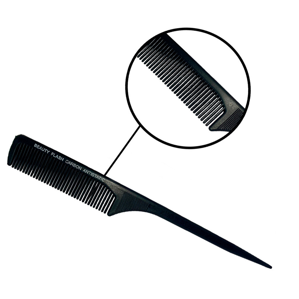 Pente Profissional Carbono 240ºC Antiestático Cerdas Grossas e Cabo Ponta Fina em Oferta na Shopee