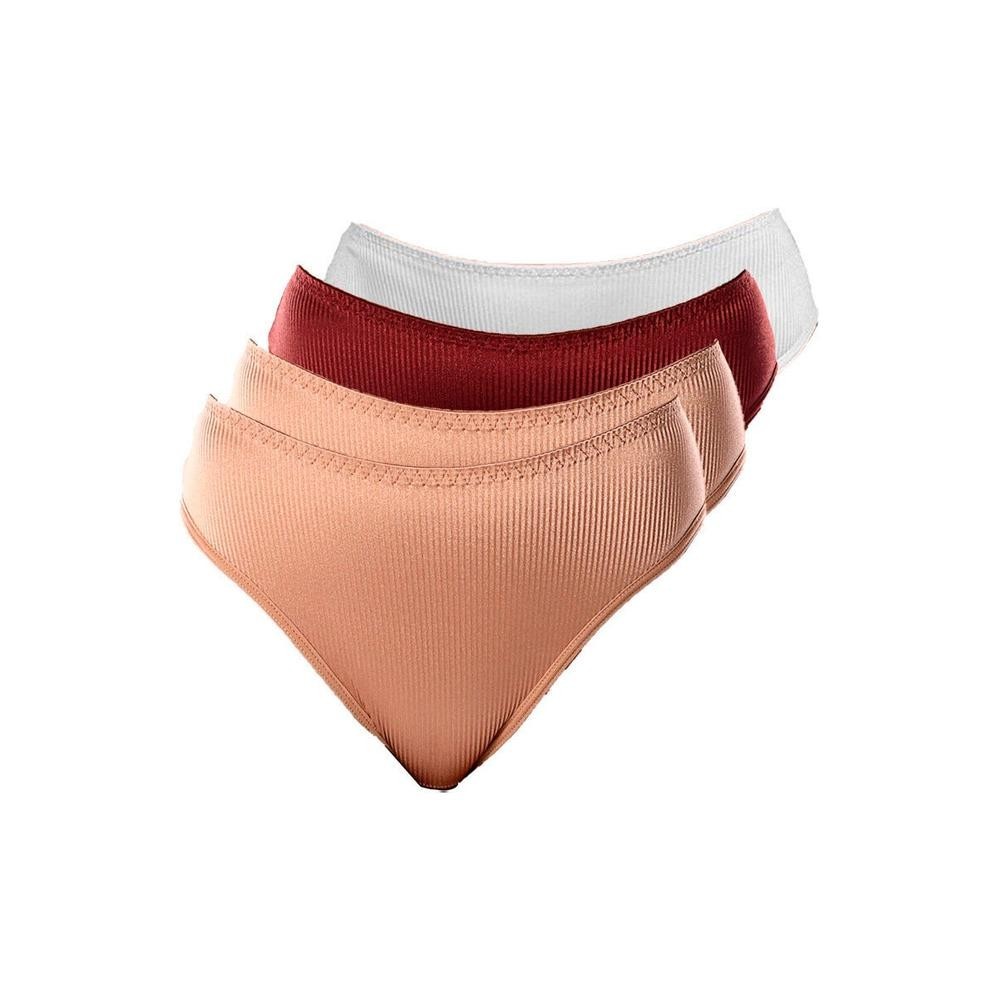 Kit com 4 Calcinhas Alta Abrupt Demillus 56096 Colorido em Oferta na Shopee