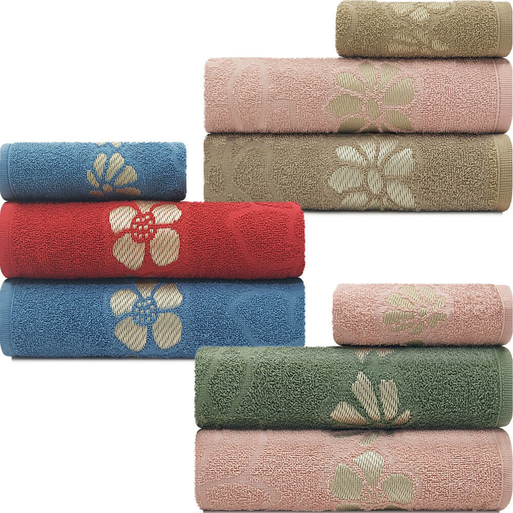 Jogo De Toalhas 3 Peças Banho + Rosto Marcotex Algodão Petala Emcompre - Home & Living