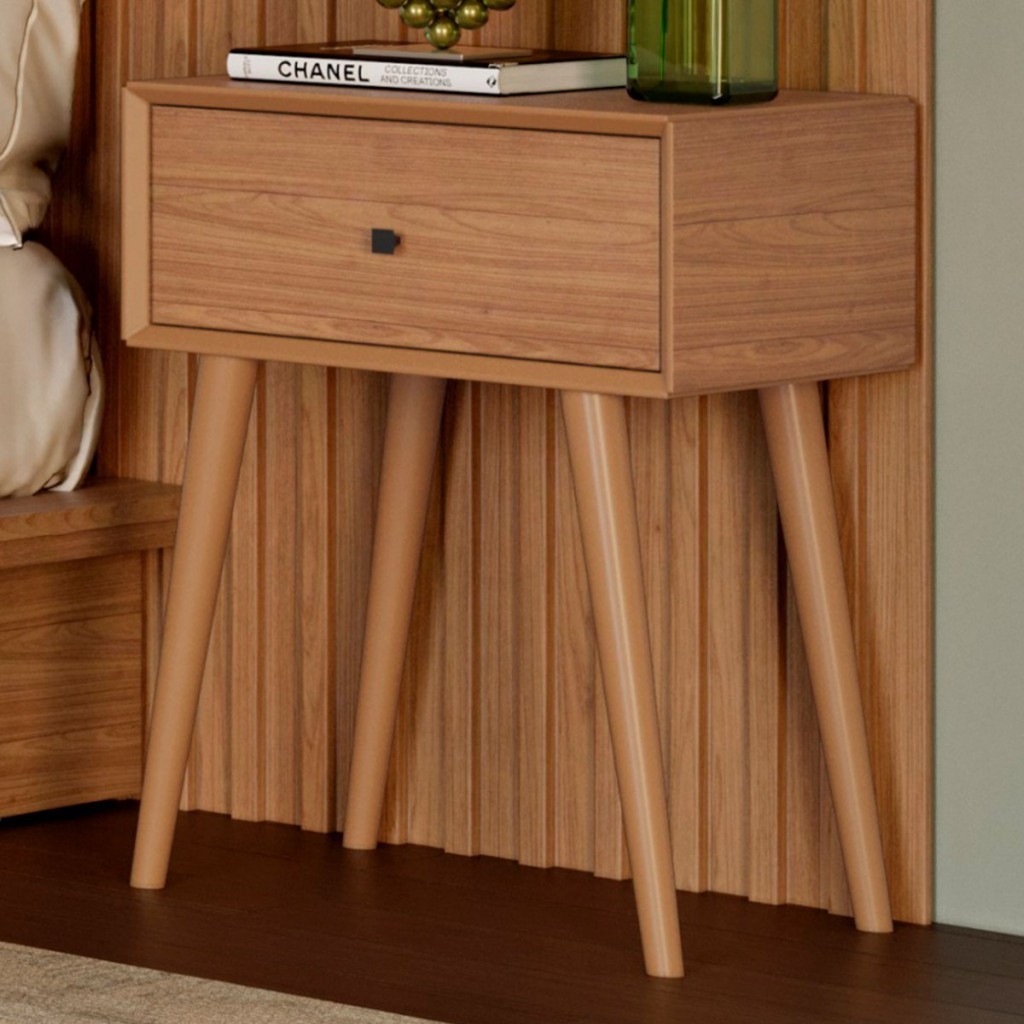 Mesa de Cabeceira 1 Gaveta 100% Mdf Freijo Tw49 - Dalla Costa em Oferta na Shopee