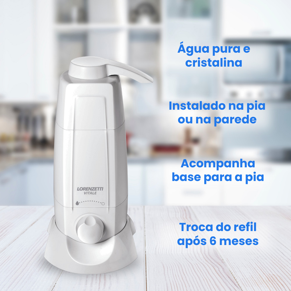 Purificador De Água Vitale Branco Bica Móvel Lorenzetti Bebedouro Filtro Para Bancada Parede Água Natural · foto 2