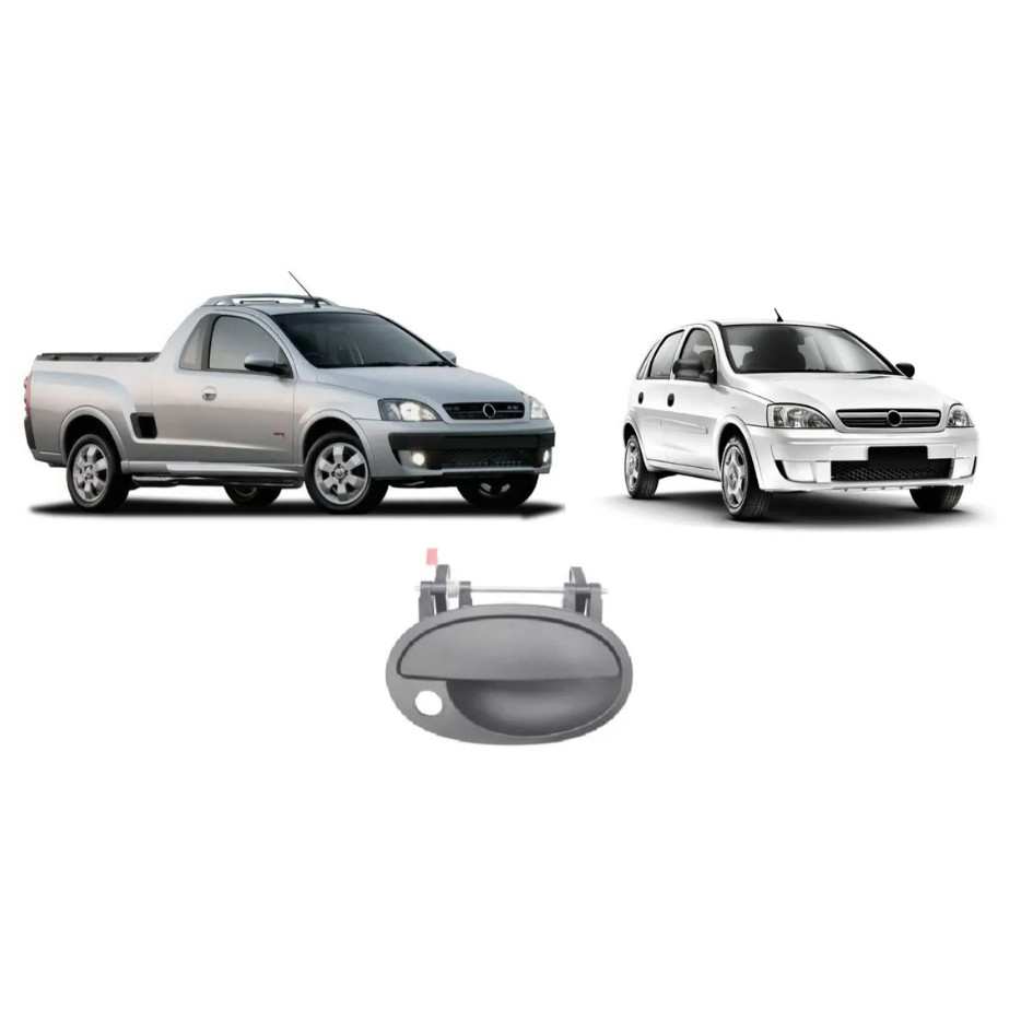 Macaneta Externa Corsa Hatch Meriva 2002 2003 2004 2005 2006 2007 2008 2009 2010 2011 2012 Montana 2003 2004 2005 2006 2007 2008 2009 2010 Porta Dianteira Com Furo Lado Direito Passageiro