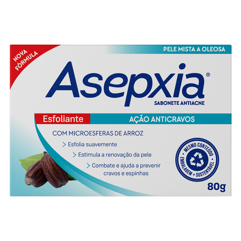 Asepxia Sabonete Esfoliante 80g em Oferta na Shopee