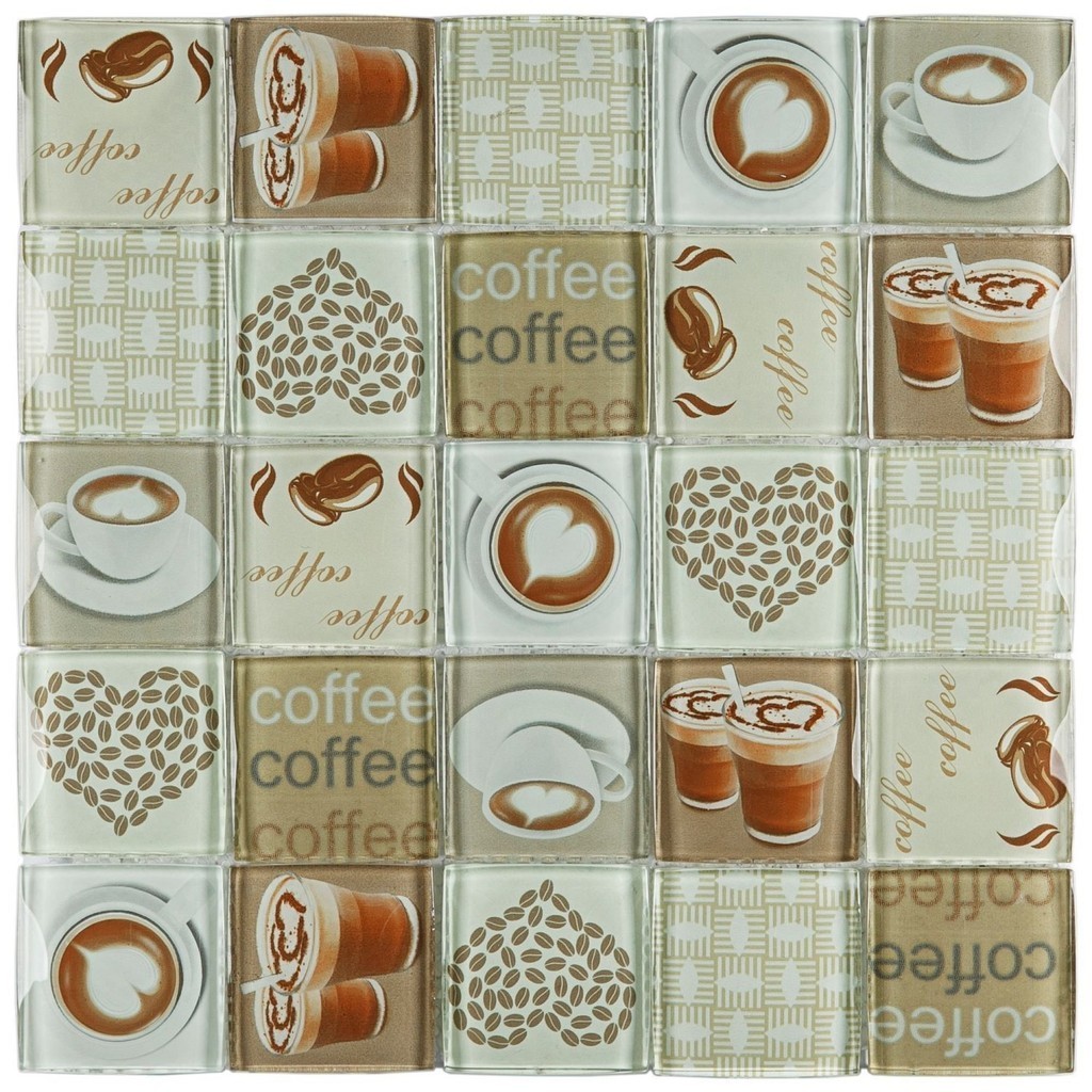 Pastilha de Vidro Patchwork de 30cm X 30cm Rende  Glass Mosaic Marrom
