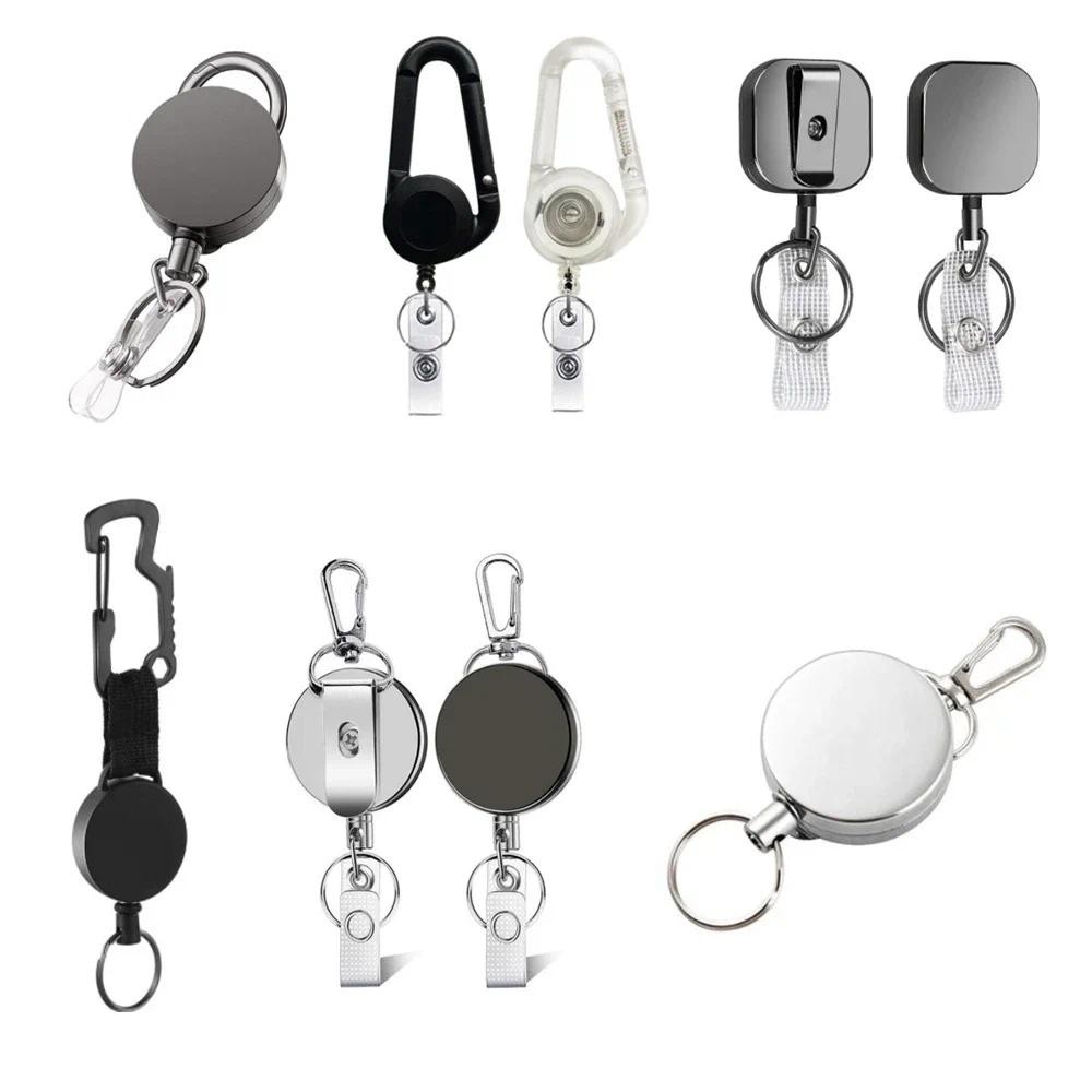 Porta-Chaves Retráctil De 1 Peça Para Crachá , De Metal Quadrado Com Clip De Correia Cartão De em Oferta na Shopee