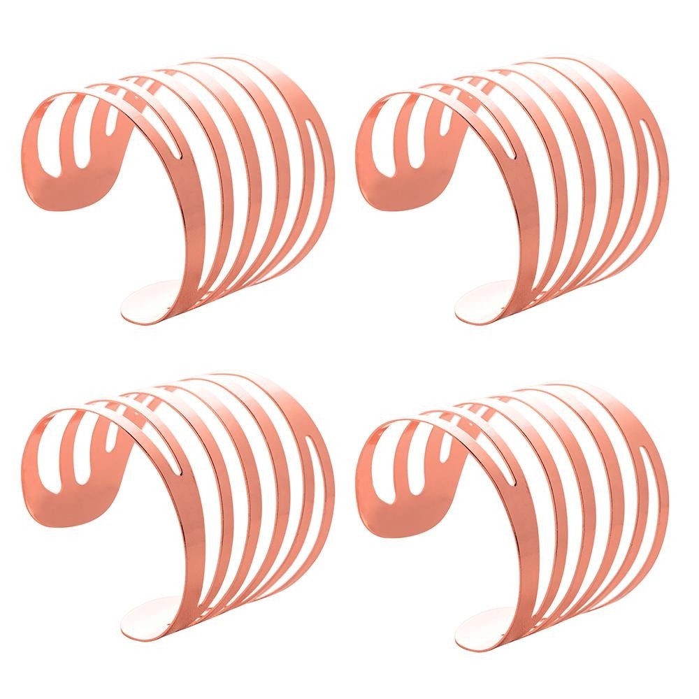 Conjunto de Argolas para Guardanapo Lyor Curves 4 Peças Cobre - 1655 em Oferta na Shopee
