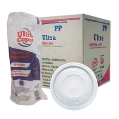500 TAMPAS P/ COPO DESCARTÁVEL 250ML 300ML 330ML S/FURO PLÁSTICO ULTRA