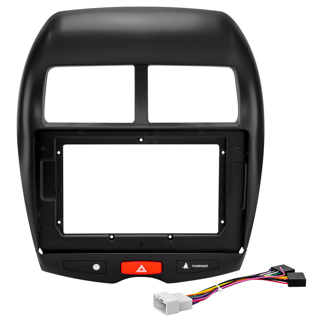 Kit Moldura Painel 10 Pol ASX 2010 2011 2012 13 14 15 16 2017 2018 2019 2020 2 Din Preto Chicote Som Botão Pisca Alerta em Oferta na Shopee