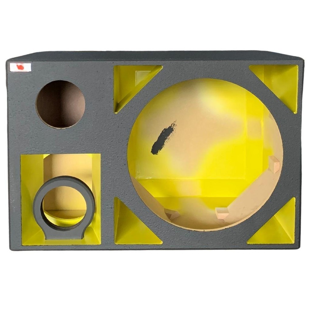 Caixa Vazia 4 Vias Duto Triangular Amarelo e Terminal Borne