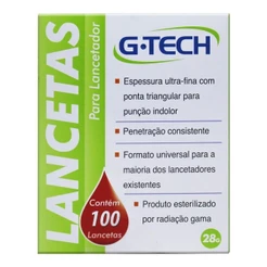 LANCETAS PARA LANCETADOR COM 100 UNIDADES