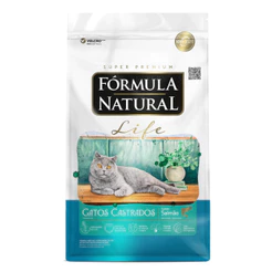 Ração Fórmula Natural Life Gatos Castrados 1kg Sabor Salmão