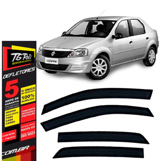 Calha de Chuva Renault Logan 2007 a 2013 TG Poli Defletor 4 portas Protetor Janelas Fumê em Oferta na Shopee
