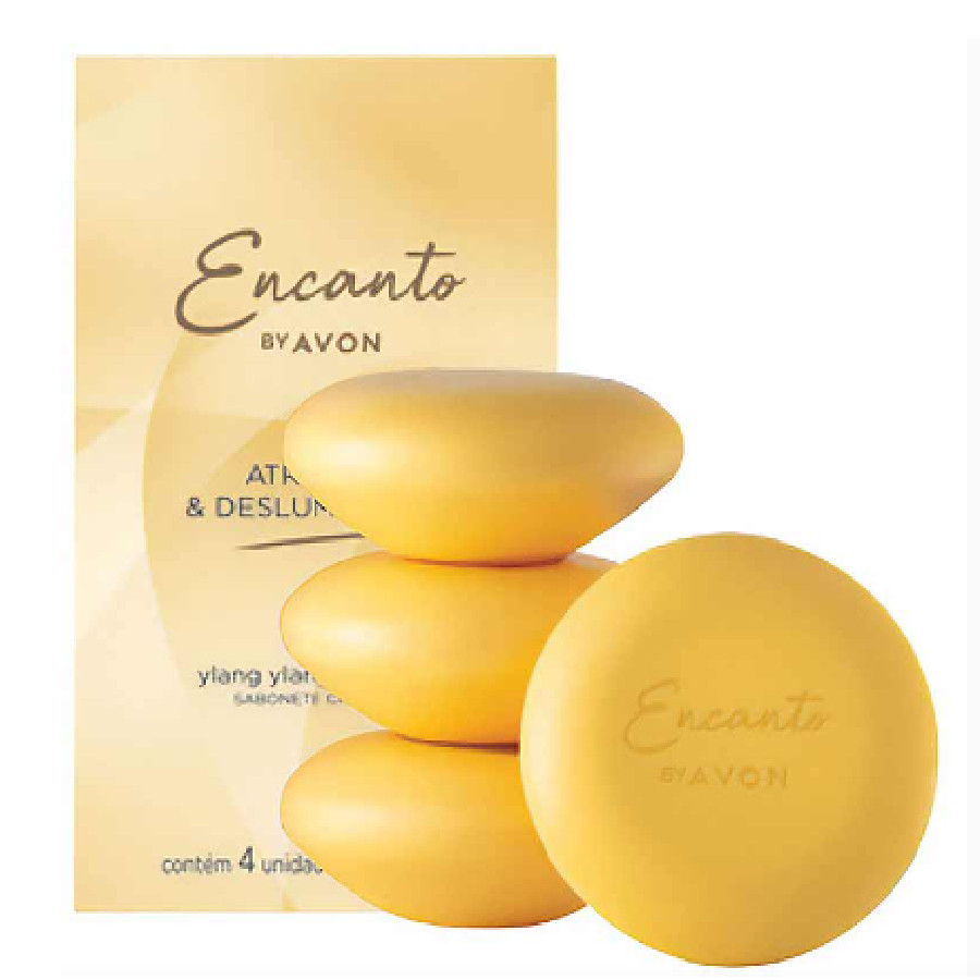 AVON - ENCANTO ATRAENTE E DESLUMBRANTE CX. DE SABONETE CM 4 UNI.