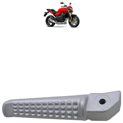 Pedaleira Traseira CB 600 Hornet 2008 2009 2010 2011 2012 2013 2014 2015 Prata Alumínio