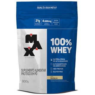 100% Whey Protein Refil 900G - Max Titanium em Oferta na Shopee