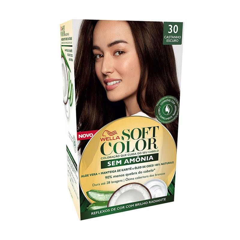 Tintura Soft Color Wella Sem Amônia Castanho Escuro 30 em Oferta na Shopee