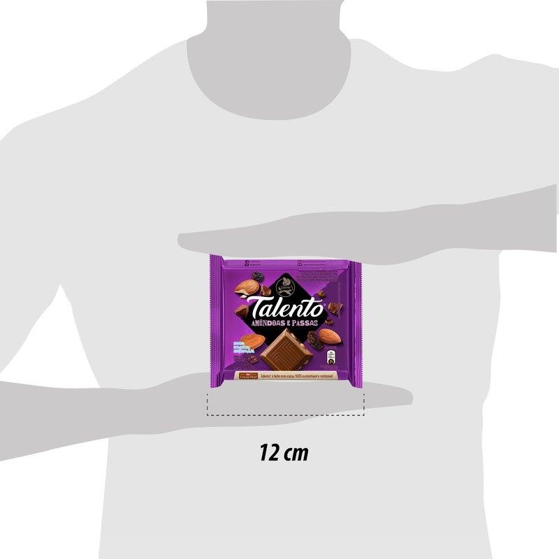 Chocolate Garoto Talento Amêndoas e Passas 85g em Oferta na Shopee