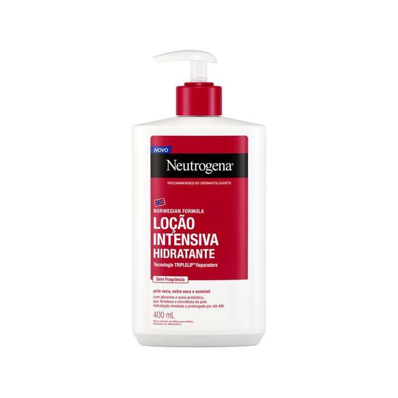 Loção Intensiva Hidratante Neutrogena Norwegian Sem Fragrância 400ml em Oferta na Shopee