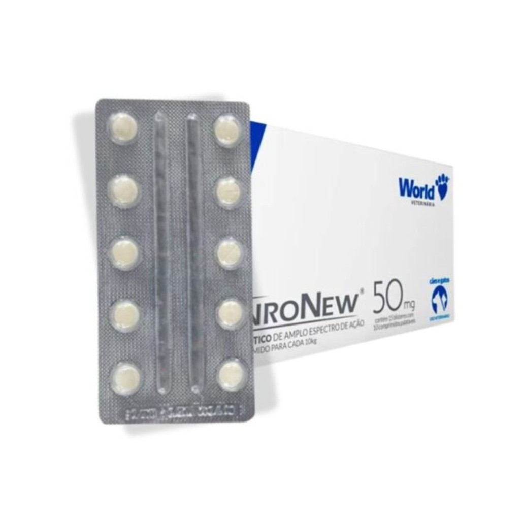 Enronew 50mg Para Cães E Gatos Com 10 Comprimidos - World em Oferta na Shopee