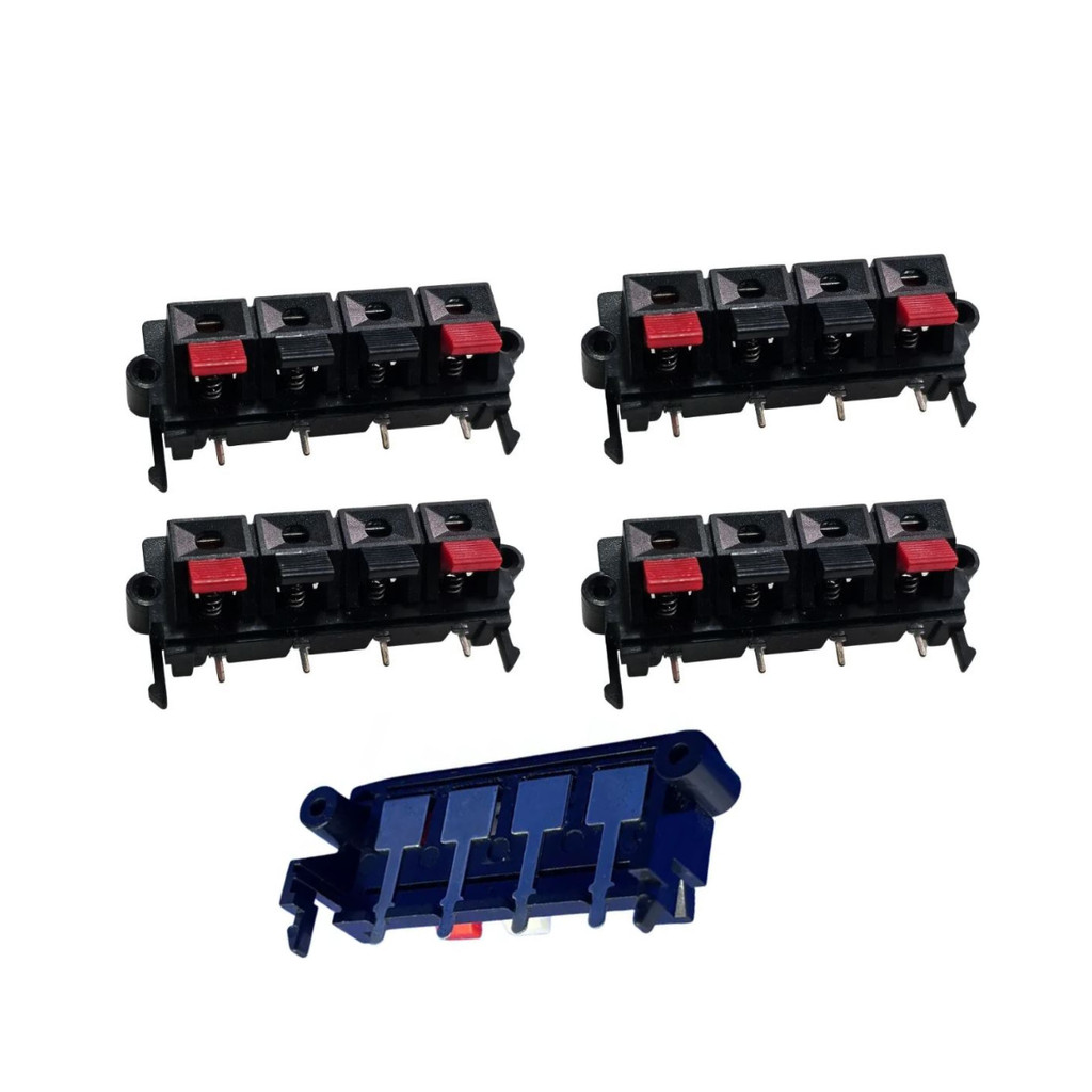 Borne De Pressão 4 Vias Amplificador Caixas De Som Kit 5 Un