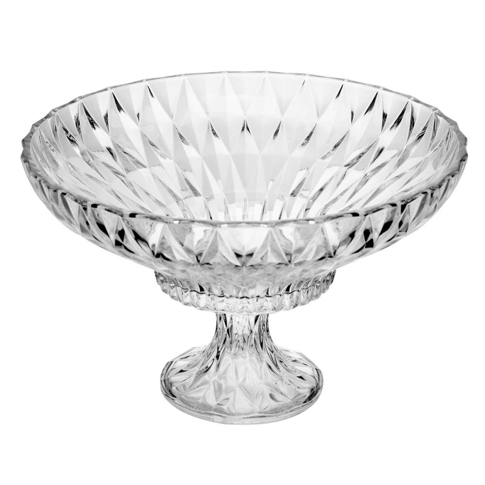 Centro de Mesa Lyor Diamond de Cristal com Pé 32cm - Home & Living